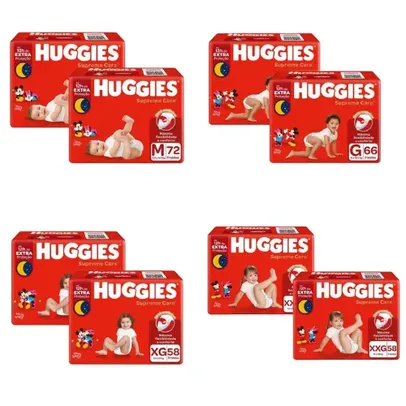 Fralda Huggies Supreme Care - M(104) - G(92) - XXG(80)