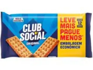 [Leve3Pague2]Biscoito sem Recheio Original Club Social - Embalagem Econômica 12 unidades de 24g cada