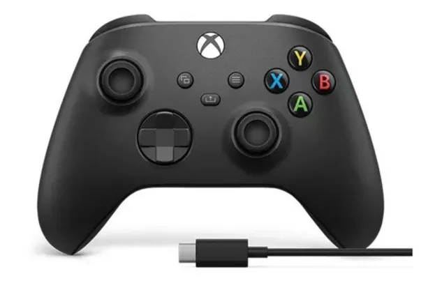 Controle Joystick Sem Fio Microsoft Xbox Xbox Series X|S Controller + USB-C cable carbon black