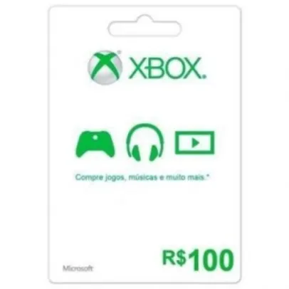 [ RICARDO ELETRO]-Cartão Pré Pago R$ 100,00 Para Xbox Live - Microsoft