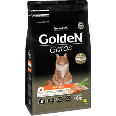 Ração Seca PremieR Pet Golden Salmão para Gatos Adultos Castrados 10Kg