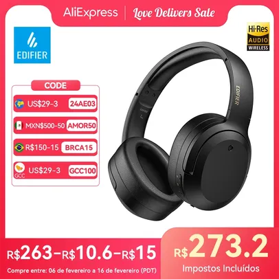 Headphone Edifier W820NB Plus hi res sem fio cancelamento de ruído fones de ouvido 43db