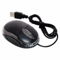 Mouse Office Preto Com Fio Precisão óptica 1200 DPI