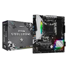 Placa-Mãe ASRock B450M Steel Legend, amd AM4, mATX, DDR4