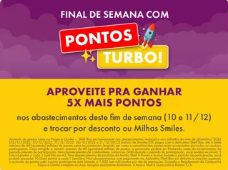 Ganhe 5x mais pontos ao abastecer durante os Sábados no mês de Dezembro/22 no App Shell Box