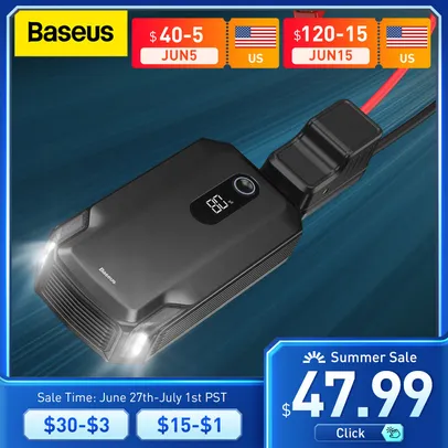 [Novos usuários] Impulssionador de Bateria de Carro Portátil | BASEUS