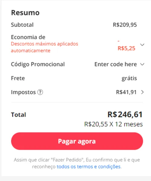 Imagem na descrição da promoção