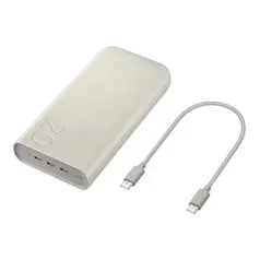 (VIP + Pontos Samsung Rewards) Bateria Carregador Portatil 3x USB-C 20000mAh Super Rapida 45W Bege