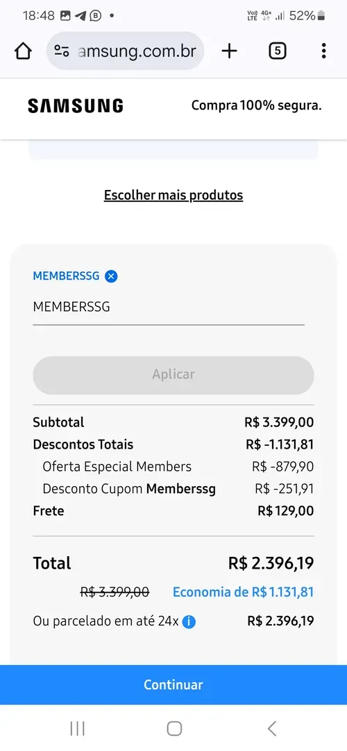 Imagem na descrição da promoção