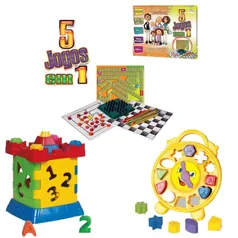 Kit Educativo 2 brinquedos + 5 jogos Divplast