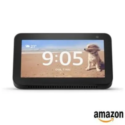 Smart Speaker Amazon com Tela 5.5" e Alexa Preto - ECHO SHOW 5 | R$ 473