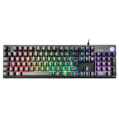 Teclado Gamer HP K500F, LED, ABNT2 - 7ZZ97AA#AC4