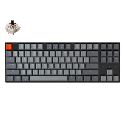 Keychron K8  teclado mecânico gateron hot-swappable iluminação branca