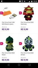 Pen Drive Kind 8GB SamurayE VÁRIOS OUTROS