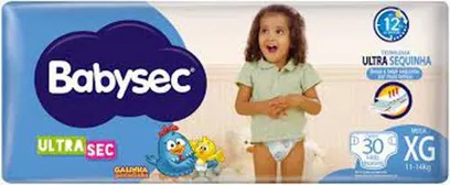Fralda Infantil Babysec Ultra Sec Xg Com 30 Unidades - Softys