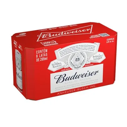 Pack 8 Unidades Cerveja Budweiser Lata 269ml