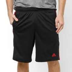 Bermuda Adidas Knit ESS 3S 2 Masculina - Preto e Vermelho | R$63