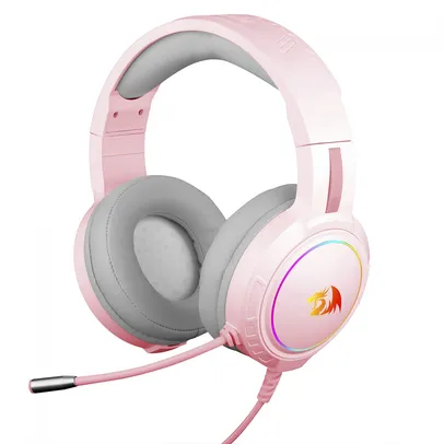 Headset Gamer Redragon Mento, 3.5mm + USB, Múltiplas Plataformas, RGB, Pink, H270-P