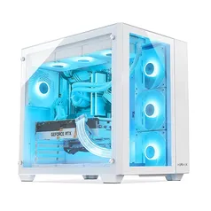 Gabinete Gamer Hyrax HGB720, Mid Tower, ATX, Frente e Lateral Em Vidro Temperado, Branco - HGB720W