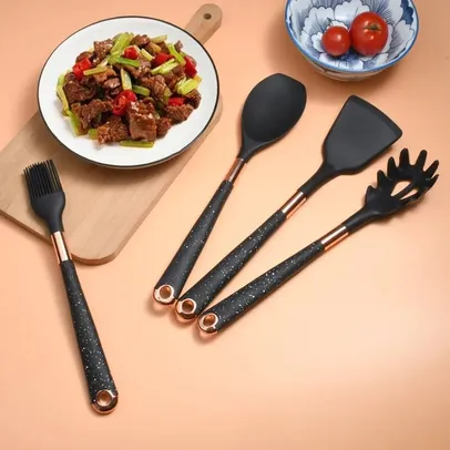 Conjunto de utensílios de cozinha de silicone