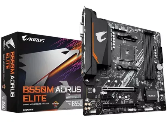 Placa-mãe Gigabyte Amd Am4 B550m Aorus Elite 4x Ddr4 Matx