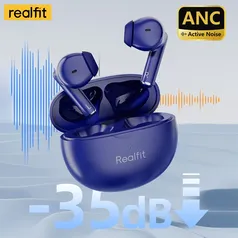 [Taxa Inclusa]Fone de Ouvido Realfit-F2 Pro ANC Cancelamento de Ruído Ativo Fones De Ouvido Bluetooth