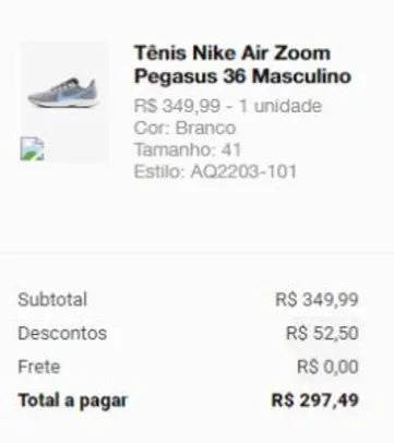 Nike Air Zoom Pegasus 36 | R$298