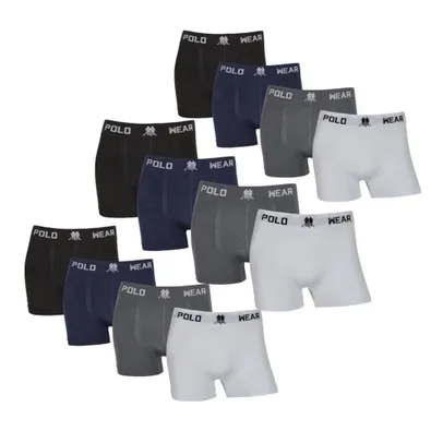 Kit 12 Cueca Boxer sem Costura Polo Wear Masculino Confortavél