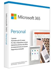 Microsoft 365 Personal Assinatura Anual para 1 Usuário com 1TB na Nuve