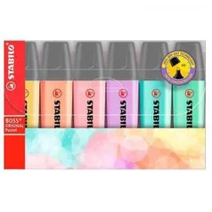 [AME] Kit Caneta Marca Texto Stabilo Boss Pastel - 6 Cores - R$ 40 (R$ 20 de volta com AME)