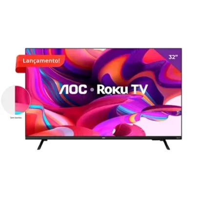 Smart TV LED 32&quot; AOC 32S5135/78G LCD HD com Wi-Fi, 2 USB,3 HDMI,Controle Remoto Aplicativo Roku, Botão Netflix, 60Hz