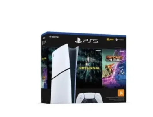 [Com Cashback R$ 2979]Console PlayStation 5 Slim Sony, SSD 1TB, Edição Digital, Com Controle Sem Fio DualSense, Branco + 2 Jogos Digitais - 1000038914