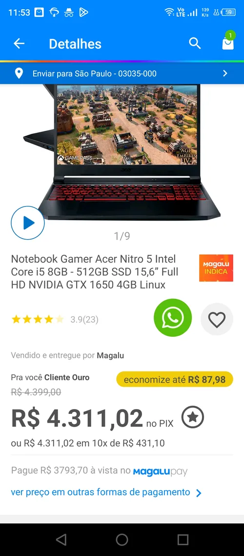 Imagem na descrição da promoção