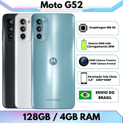 [Do Brasil] Motorola Moto G52 4G 128GB / 6GB RAM