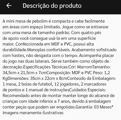 Imagem na descrição da promoção