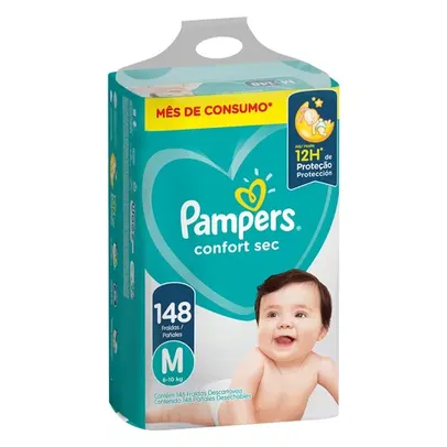 [leve 2] Fraldas Pampers Pampers Confort Sec M 148 u