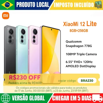 [DoBrasil] Smartphone Xiaomi Mi 12 Lite 256GB/8gb