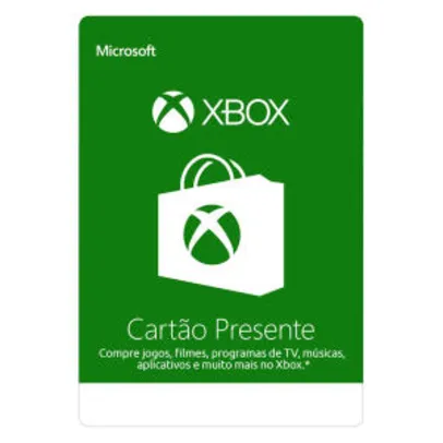 Gift card Xbox 5% OFF no boleto