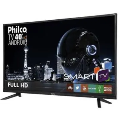 Smart TV LED Android 40" Philco PTV40E20DSGWA Full HD com Conversor Digital 2 HDMI 1 USB Wi-Fi 60hz - Preta R$1.100