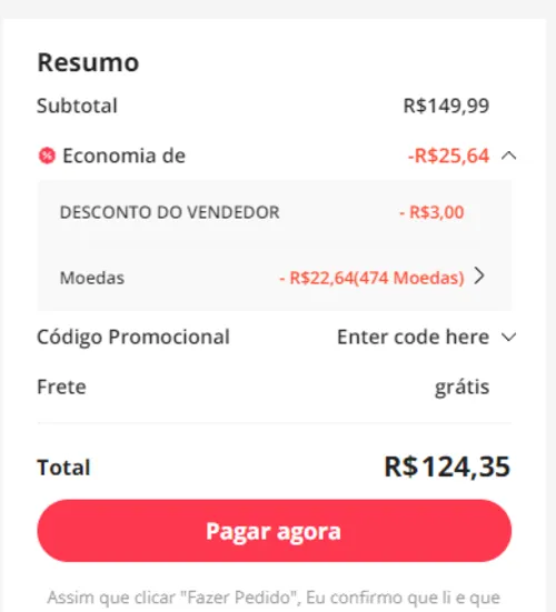 Imagem na descrição da promoção