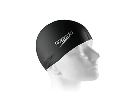 Speedo Flat Cap Touca Silicone Lisa, Unissex, Preto, Único