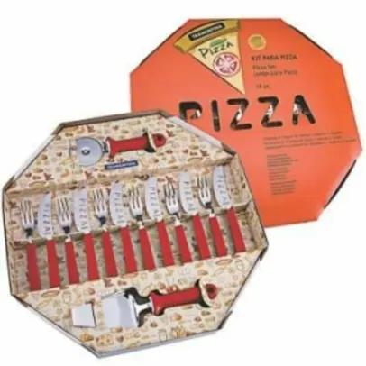 Kit para Pizza 14 Peças Vermelho - Tramontina por R$ 60
