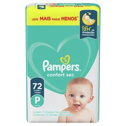 Fralda Pampers Confort Sec Super Tamanho P 72 Unidades