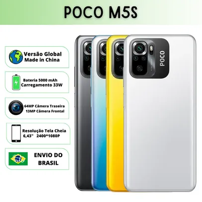 [No Brasil] Smartphone Xiaomi Poco M5S 128GB ROM | 6GB RAM 