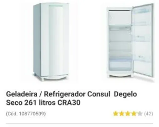 APP (AME+C/AMERICANAS R$893 1x) Refrigerador Consul CRA30 261 Litros Degelo Seco