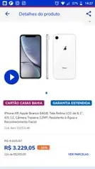 iPhone XR Apple Branco 64GB - R$ 3229