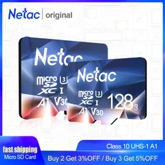 Cartão de Memória 128GB + Adaptador - Netac 