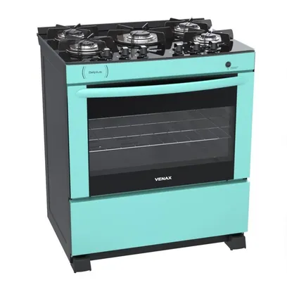 Foto do produto Fogao A Gas 5 Bocas Venax Delplus Vitreo Bl Verde