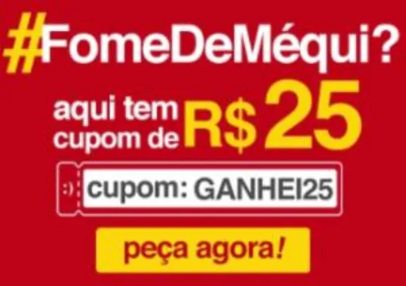 [APP] R$25 OFF em compras acima de R$30 no Mc Donald's | Americanas