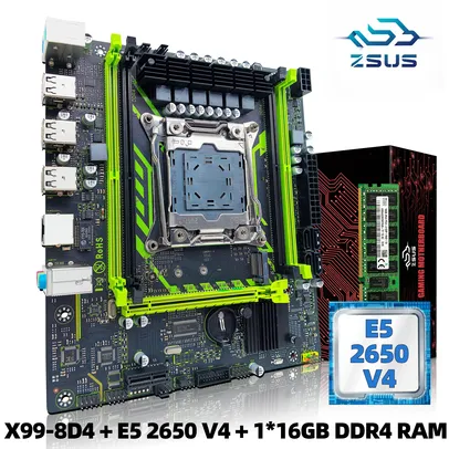 ZSUS-X99-8D4 placa mãe (Intel LGA2011-3 + Xeon E5 2650 V4 CPU), NVME M.2 SATA